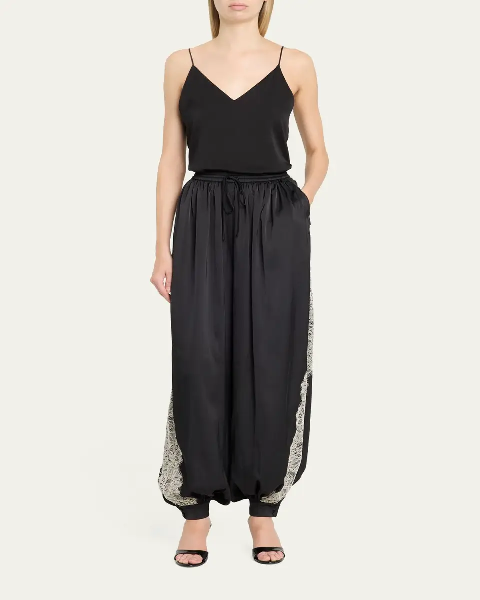 Cinq à Sept Esme Satin Drawstring Balloon Pants | Thumbnail 2
