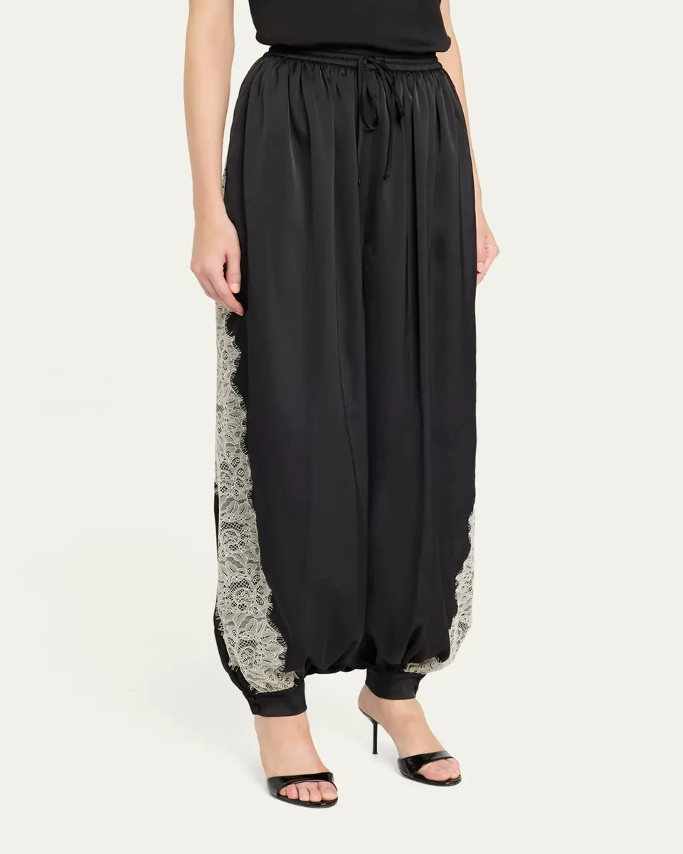 Cinq à Sept Esme Satin Drawstring Balloon Pants | Thumbnail 4