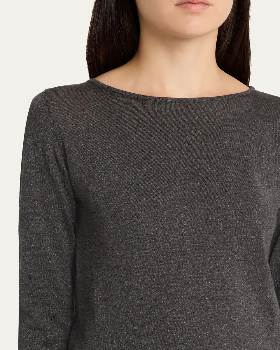 Brunello Cucinelli Cashmere-Silk Lurex Long-Sleeve Top | Thumbnail 5 Brunello Cucinelli Cashmere-Silk Lurex Long-Sleeve Top | Thumbnail 5