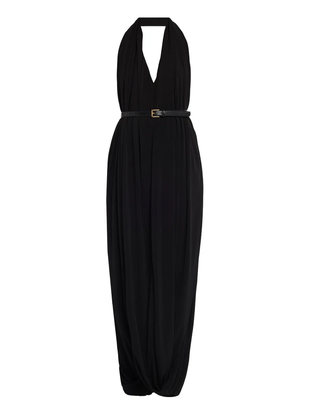 Loewe Backless Draped Crepe Maxi Dress