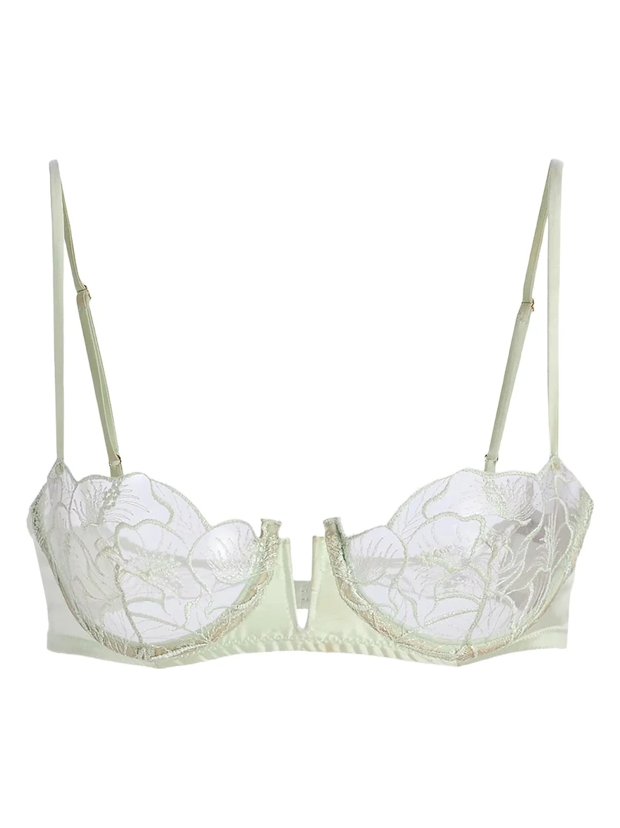 Calla Lily Embroidered Balconette Bra