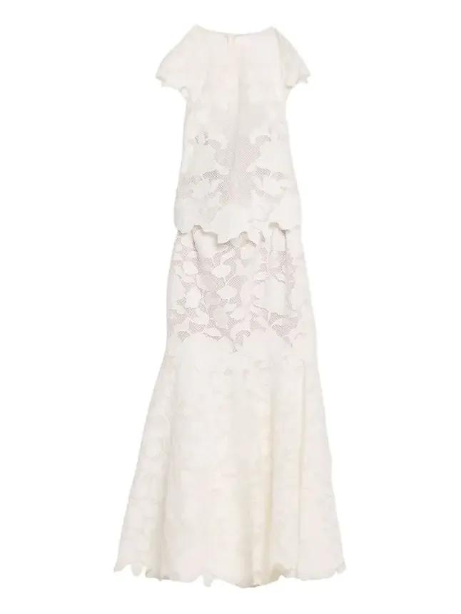 Eloisa Floral-Embroidered Mesh Mermaid Gown Eloisa Floral-Embroidered Mesh Mermaid Gown