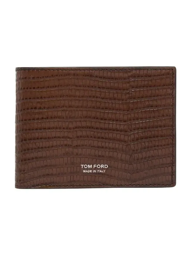 Tom Ford Men's Croc-Effect Leather Bifold Wallet