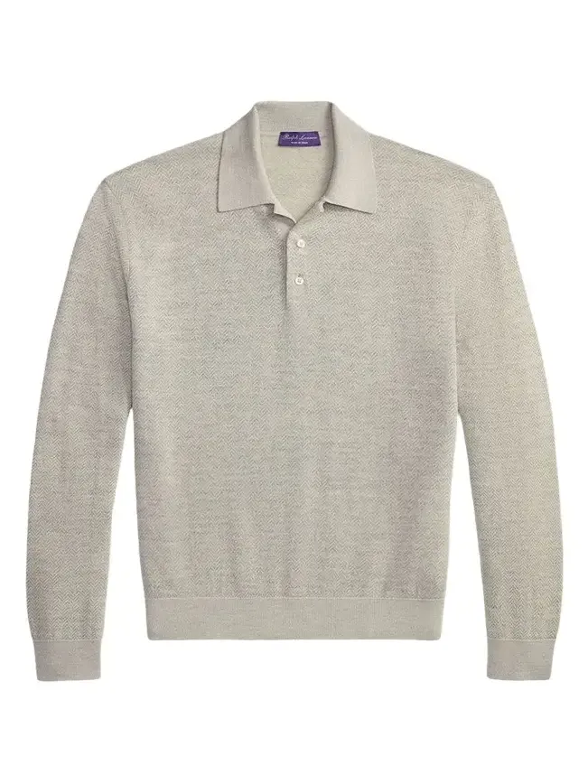 Men's Cashmere-Linen Polo Sweater