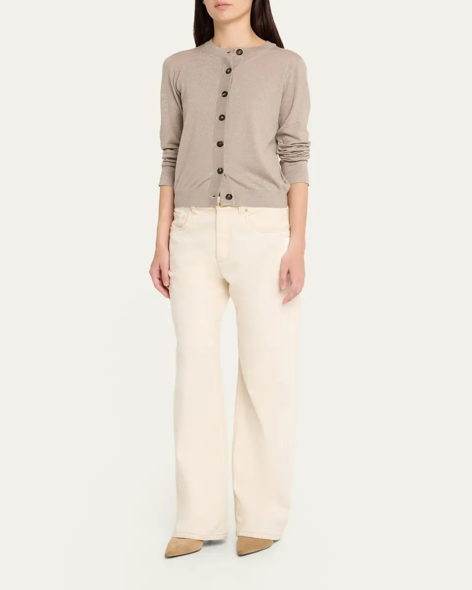 Brunello Cucinelli Cashmere Lurex Crewneck Cardigan | Thumbnail 2 Brunello Cucinelli Cashmere Lurex Crewneck Cardigan | Thumbnail 2