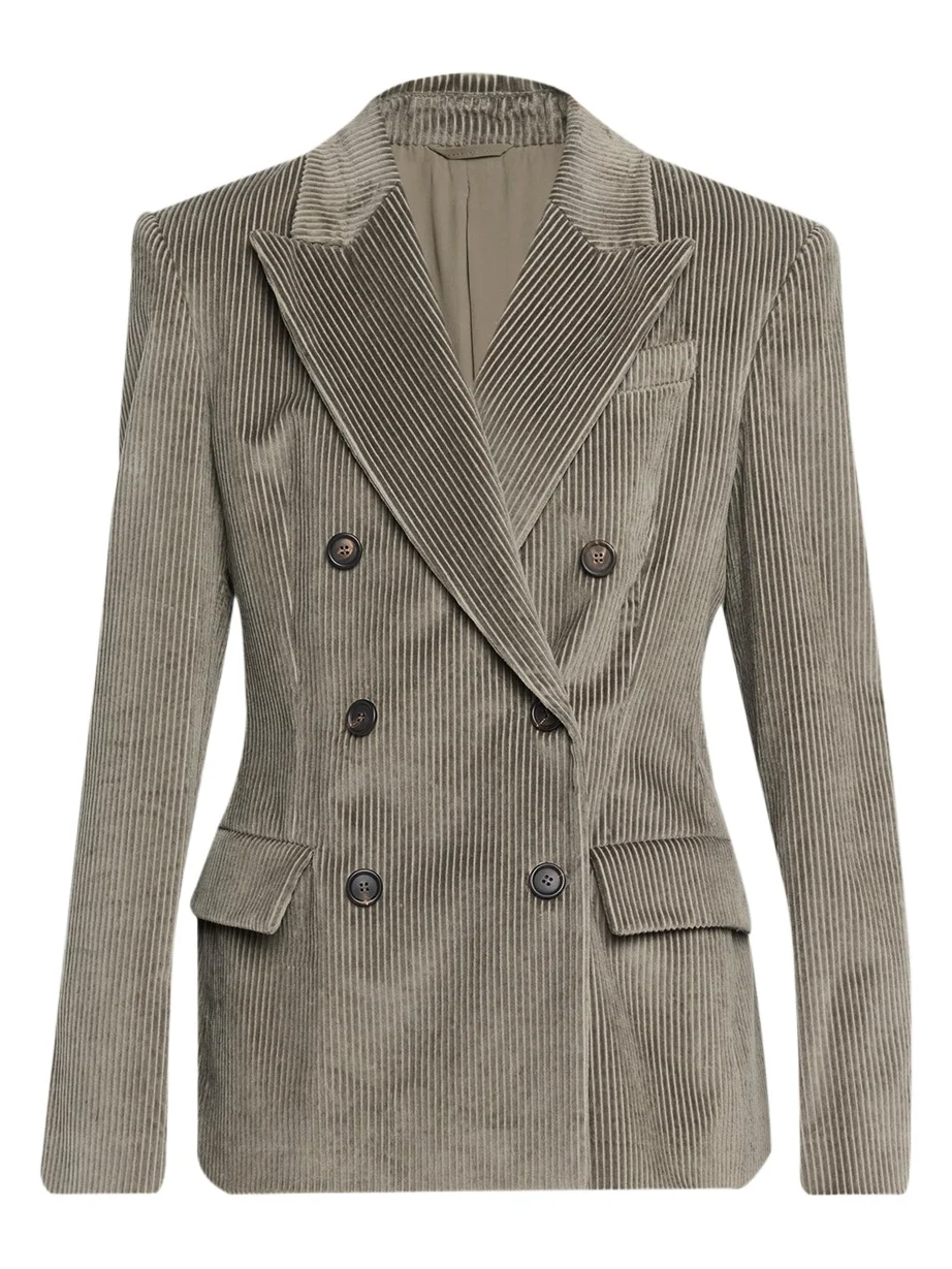 Corduroy Double-Breasted Suit-Type Jacket Corduroy Double-Breasted Suit-Type Jacket
