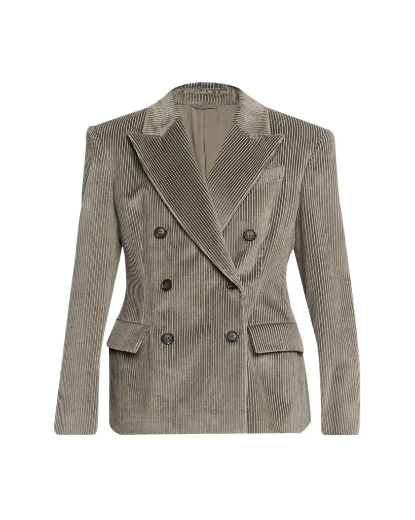 Brunello Cucinelli Corduroy Double-Breasted Suit-Type Jacket