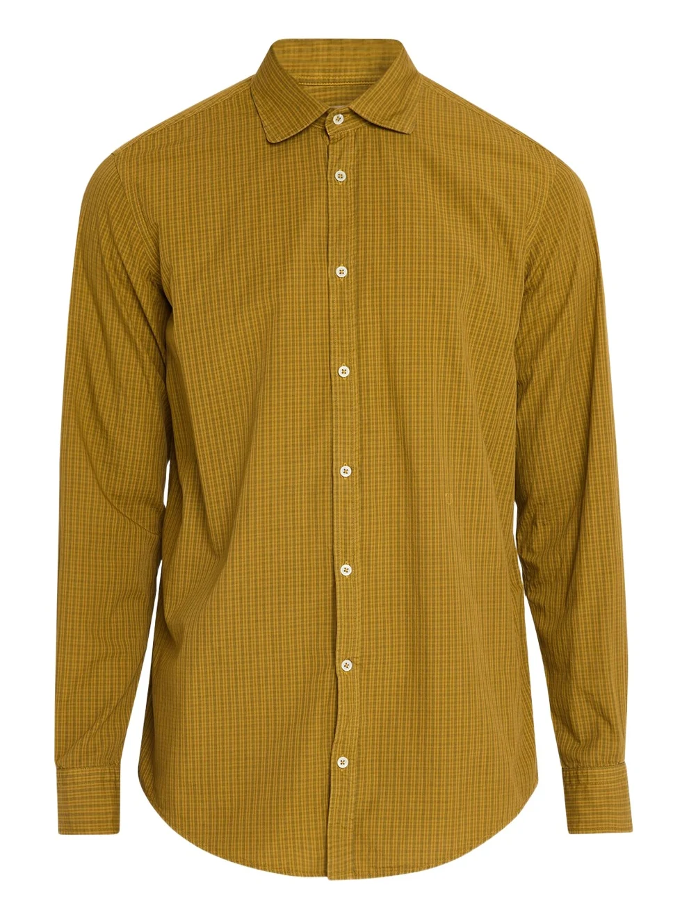 Men's Micro Check Canary Cotton Shirt Men's Micro Check Canary Cotton Shirt