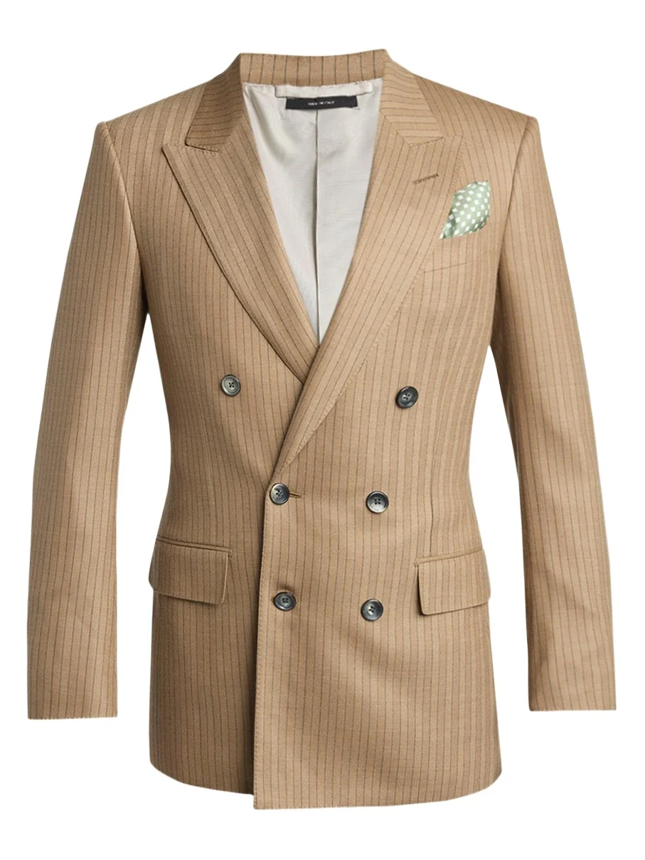 Tom Ford Men's Herringbone Wool Stripe Double-Breasted Sport Coat