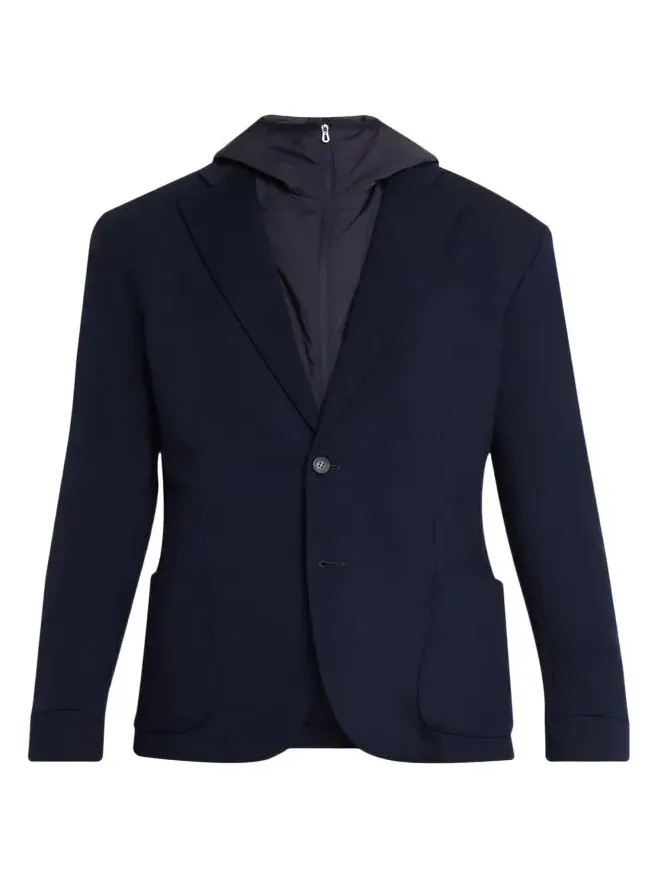 Sease Men's Hooded Blazer with Removable Bib