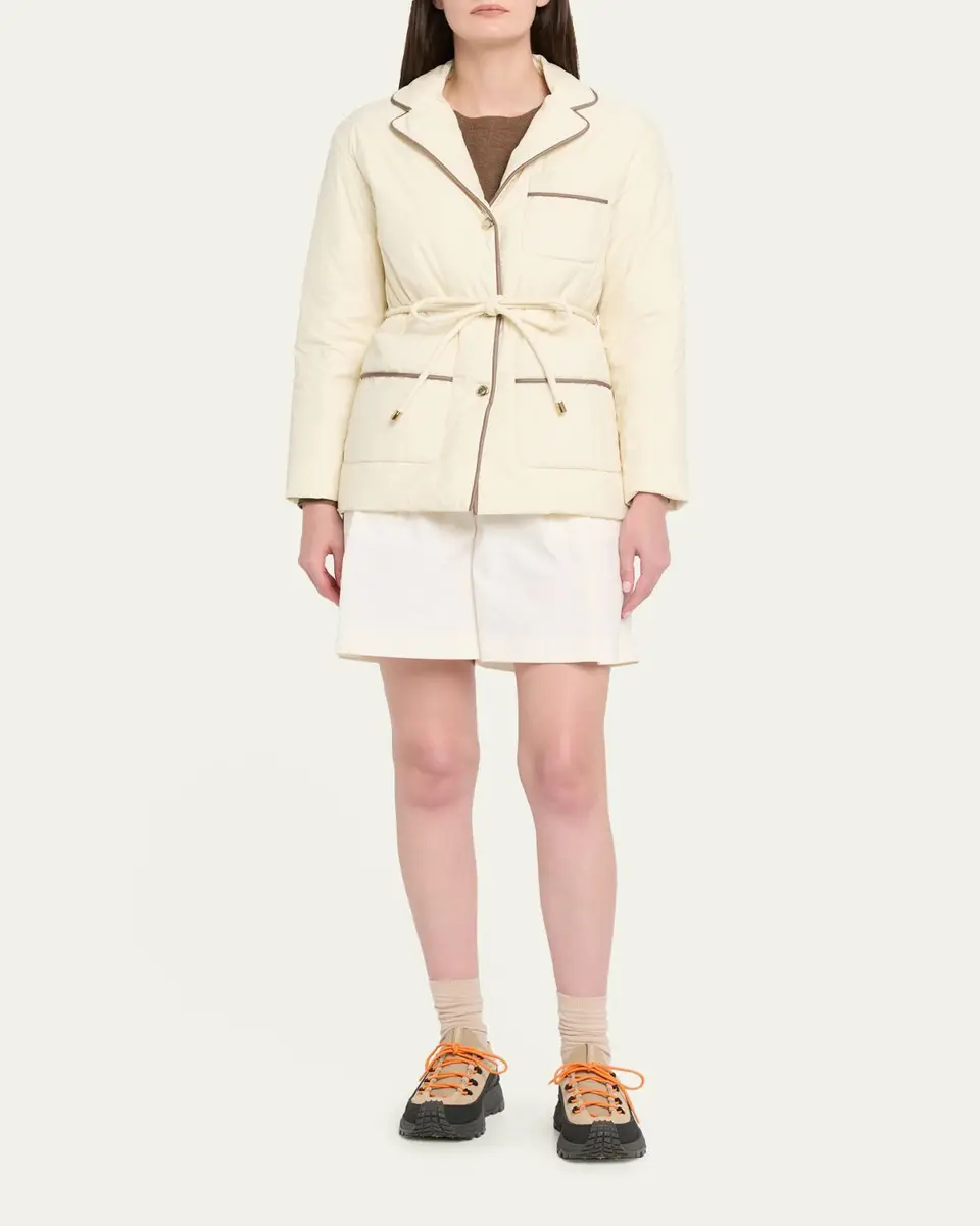 Moncler Tieche Belted Mid-Length Down Jacket | Thumbnail 2 Moncler Tieche Belted Mid-Length Down Jacket | Thumbnail 2