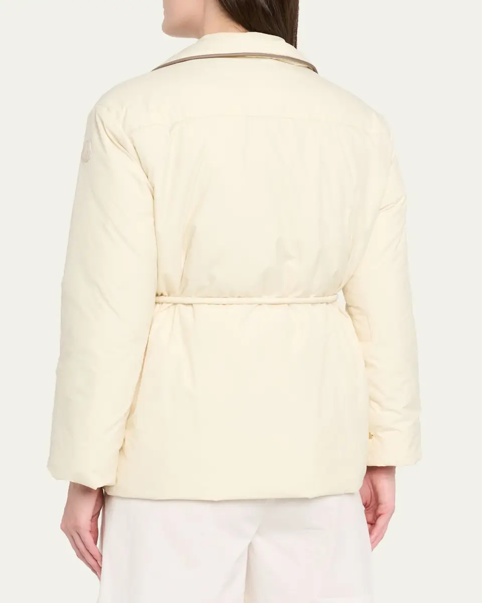 Moncler Tieche Belted Mid-Length Down Jacket | Thumbnail 3 Moncler Tieche Belted Mid-Length Down Jacket | Thumbnail 3