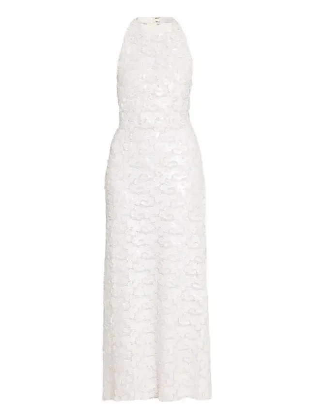 Giada Sequin Halter Column Gown