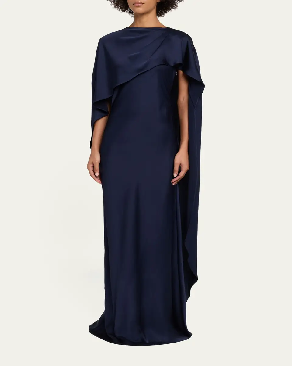 Simkhai Izel Satin Cape Dress | Thumbnail 4 Simkhai Izel Satin Cape Dress | Thumbnail 4