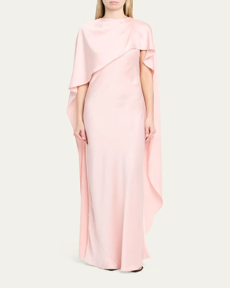 Simkhai Izel Satin Cape Dress | Thumbnail 6 Simkhai Izel Satin Cape Dress | Thumbnail 6