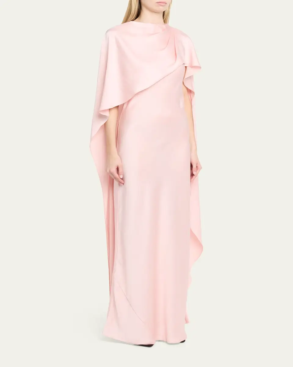 Simkhai Izel Satin Cape Dress | Thumbnail 8 Simkhai Izel Satin Cape Dress | Thumbnail 8