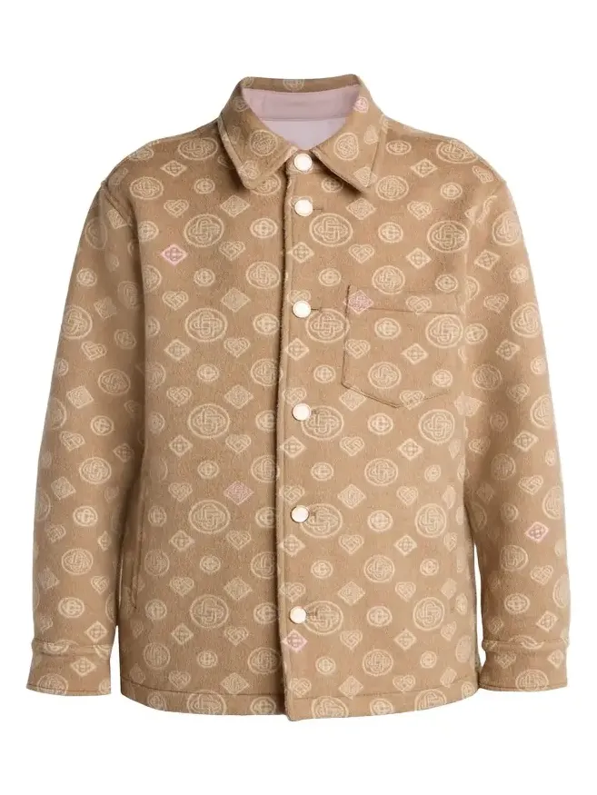 Casablanca Men's Wool Monogram Shirt Jacket