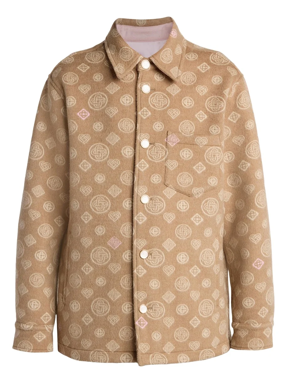 Men's Wool Monogram Shirt Jacket
