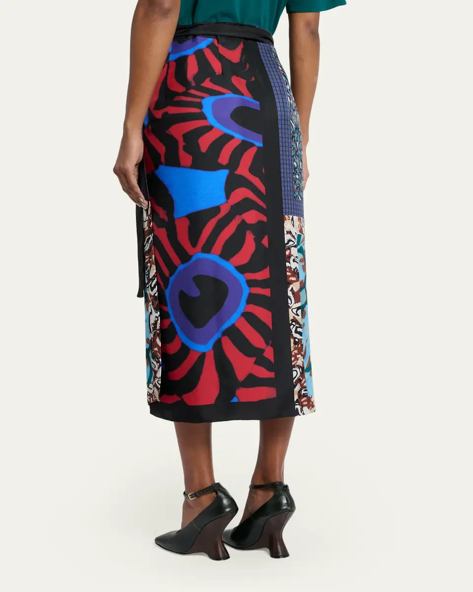 Dries Van Noten Silk Long Wrap Scarf Skirt | Thumbnail 3