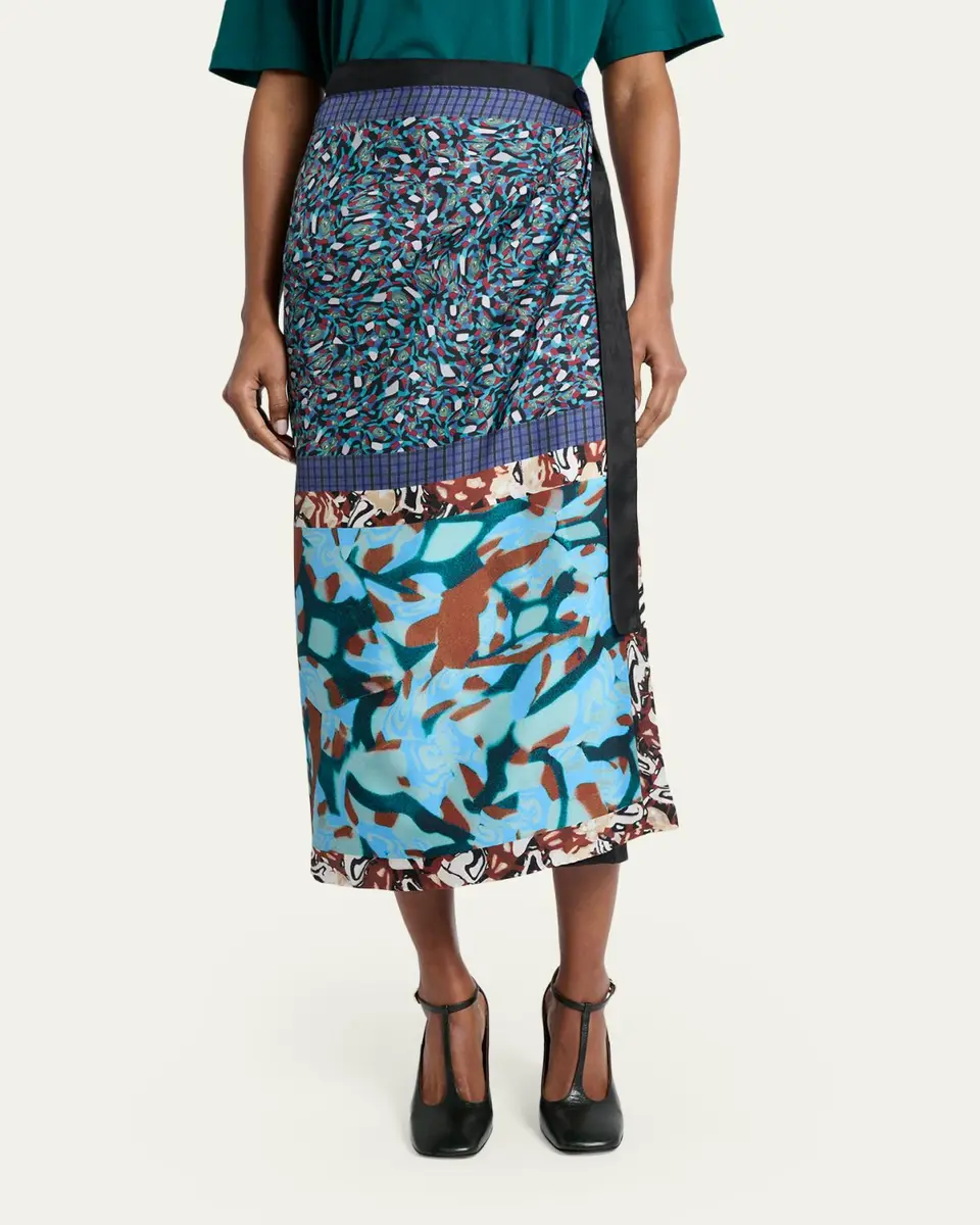 Dries Van Noten Silk Long Wrap Scarf Skirt | Thumbnail 4