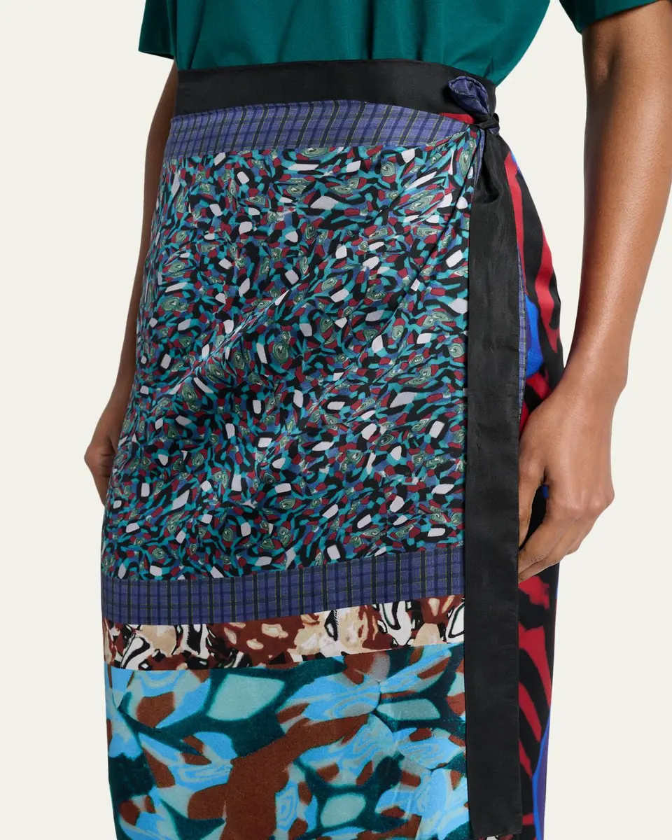 Dries Van Noten Silk Long Wrap Scarf Skirt | Thumbnail 5