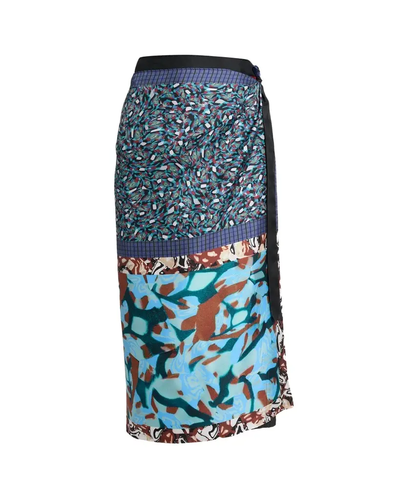 Silk Long Wrap Scarf Skirt