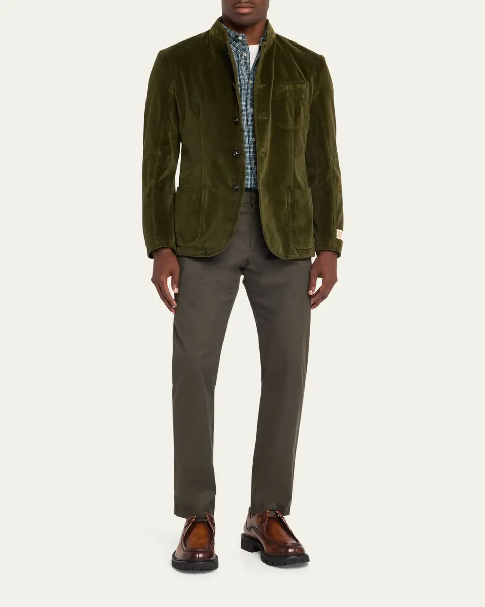 Massimo Alba Men's Velvet Garment Dyed Blazer | Thumbnail 2 Massimo Alba Men's Velvet Garment Dyed Blazer | Thumbnail 2