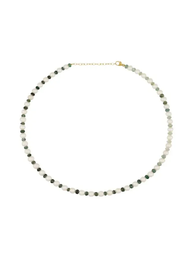 Ocean Jumbo Emerald and Pearl Necklace