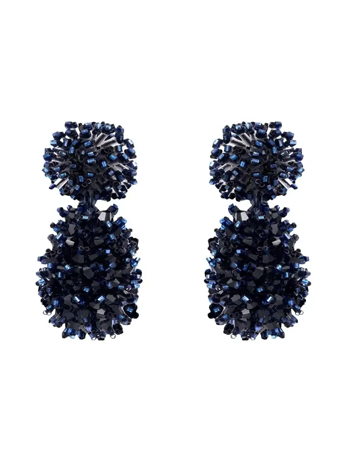 Beaded Cluster Drop Earrings