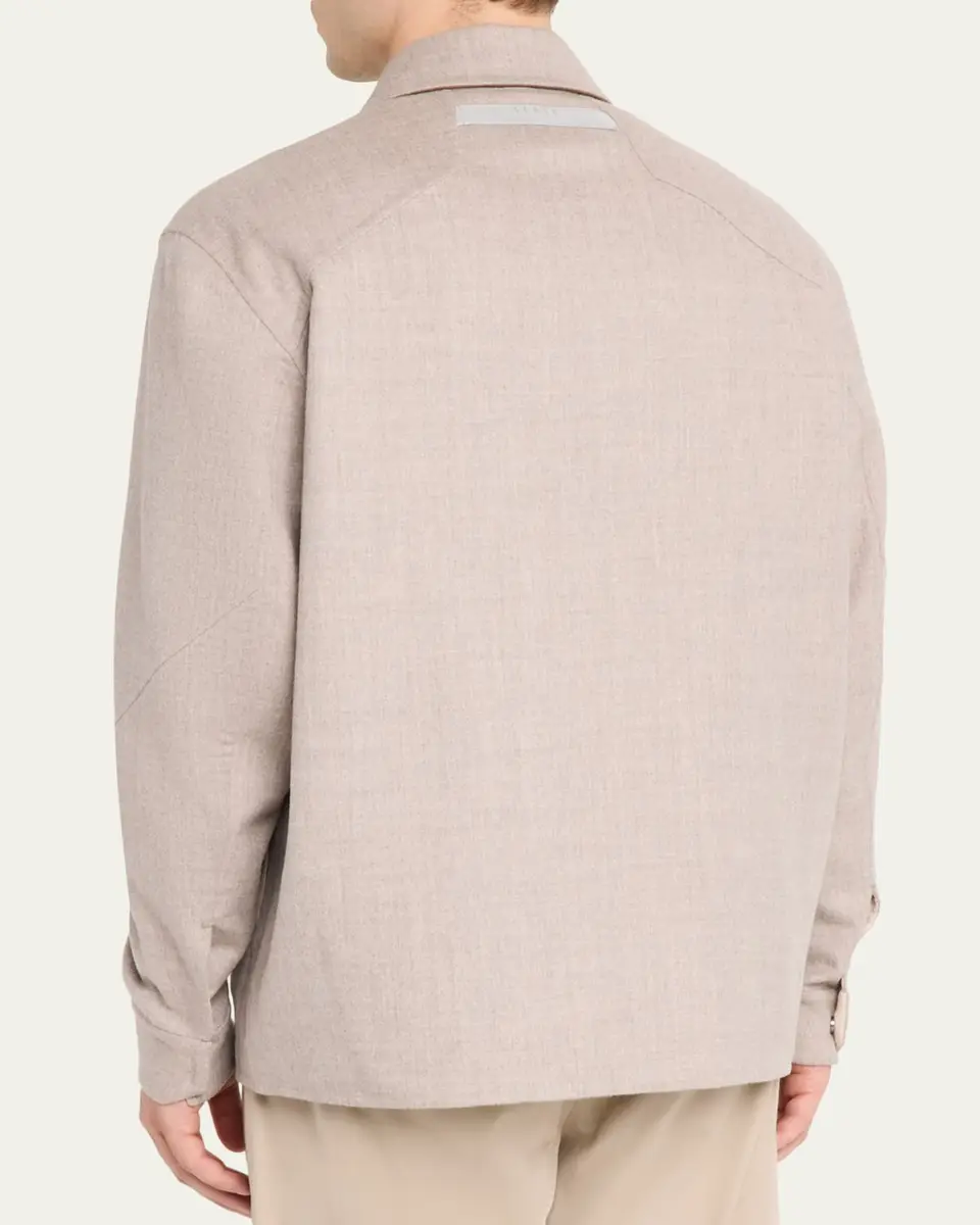 Sease Men's Double Wool-Cashmere Overshirt | Thumbnail 3