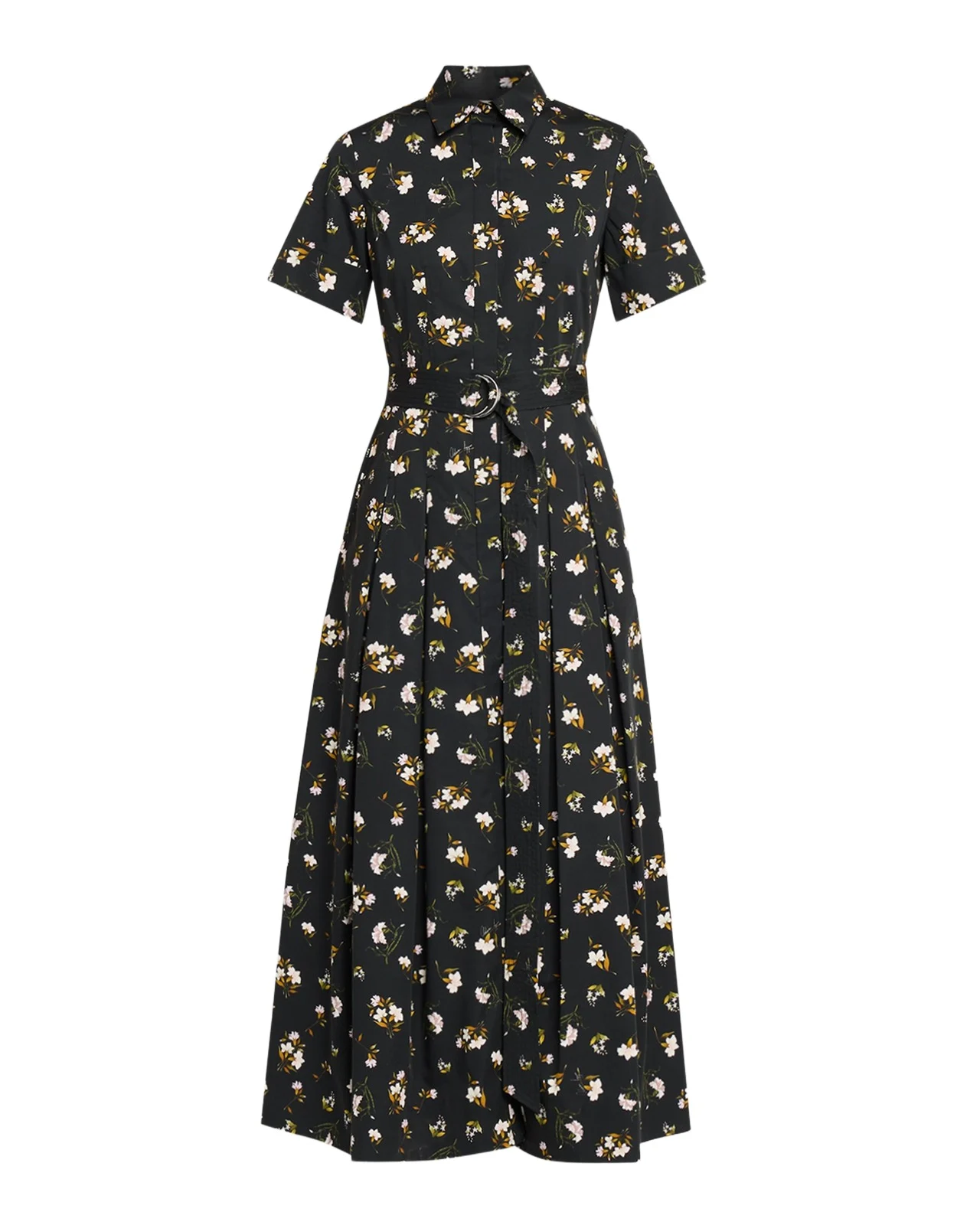 Leighton Floral-Print Belted Midi Shirtdress