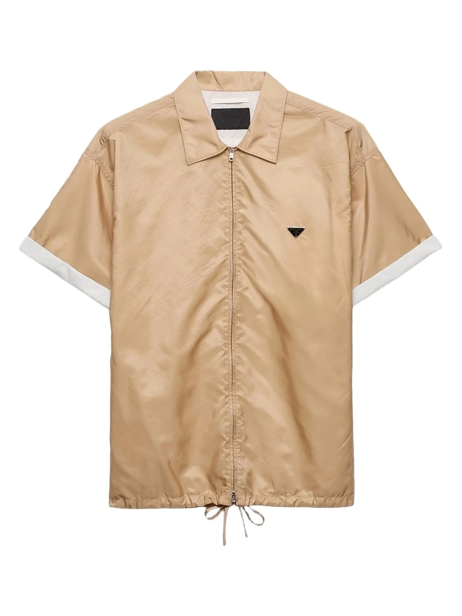 Prada Men's Re-Nylon Full-Zip Short-Sleeve Shirt