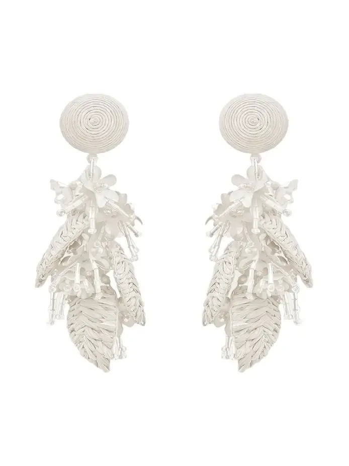 Raffia Tassel Bouquet Clip-On Earrings Raffia Tassel Bouquet Clip-On Earrings