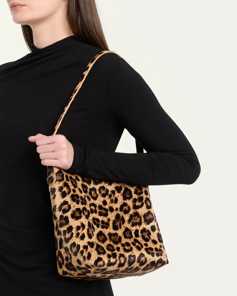 MANSUR GAVRIEL Everyday Cabas Small Leopard-Print Animal Hair Shoulder Bag | Thumbnail 2 MANSUR GAVRIEL Everyday Cabas Small Leopard-Print Animal Hair Shoulder Bag | Thumbnail 2