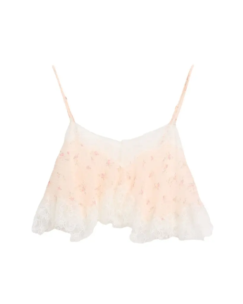 LoveShackFancy Elysia Silk Crop Top | Image 1 LoveShackFancy Elysia Silk Crop Top | Image 1