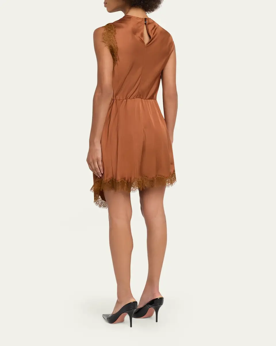 A.L.C. Dion Draped Satin Lace Mini Dress | Thumbnail 3 A.L.C. Dion Draped Satin Lace Mini Dress | Thumbnail 3