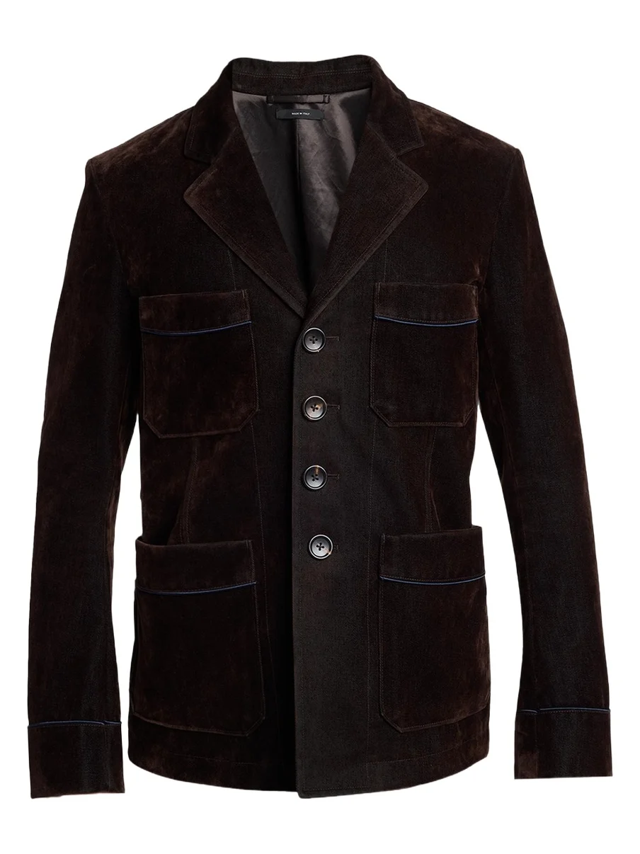 Men's Wool Patch Pocket Single-Breasted Blazer Men's Wool Patch Pocket Single-Breasted Blazer