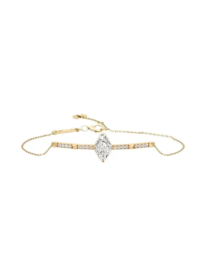 Unsaid Armor Long Diamond Pave Bracelet