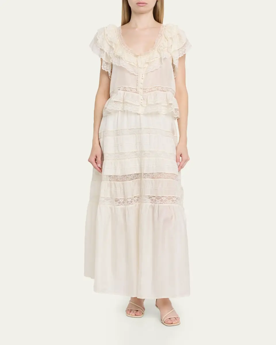 LoveShackFancy Persine Silk Ruffle Top | Thumbnail 2 LoveShackFancy Persine Silk Ruffle Top | Thumbnail 2