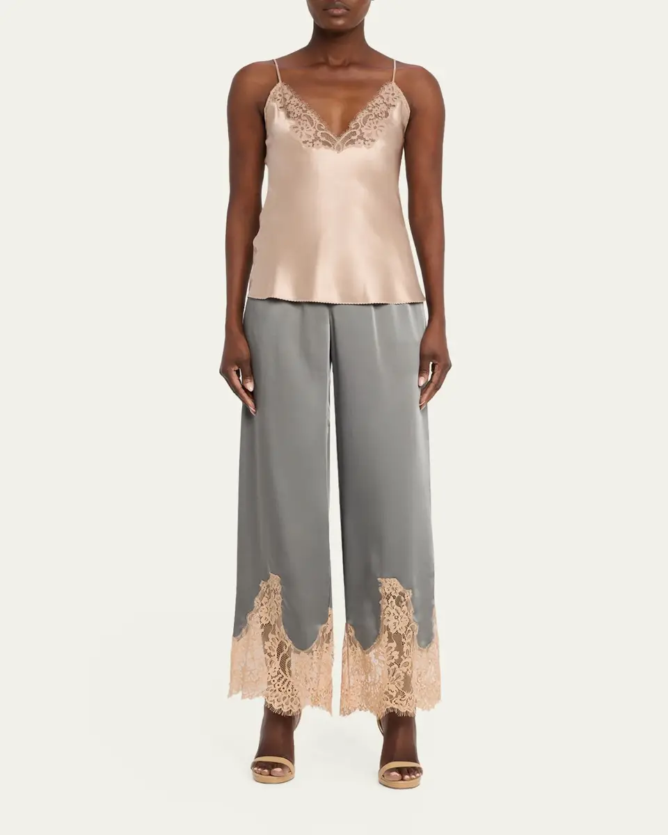 L'Agence Mirel Lace-Trim Satin Pants | Thumbnail 2 L'Agence Mirel Lace-Trim Satin Pants | Thumbnail 2