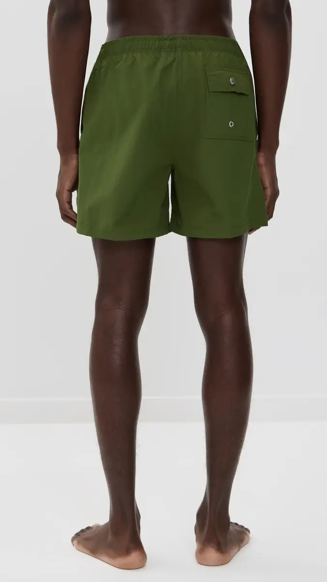 BATHER Solid Olive Swim Trunks 5.5 | Thumbnail 3