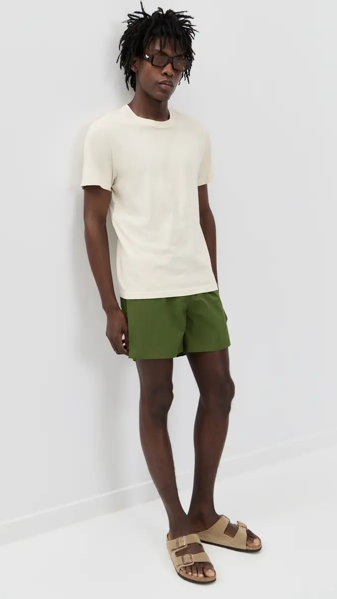 BATHER Solid Olive Swim Trunks 5.5 | Thumbnail 5