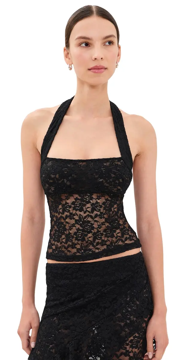 LIONESS Palisades Halter Top Noir | Image 1 LIONESS Palisades Halter Top Noir | Image 1