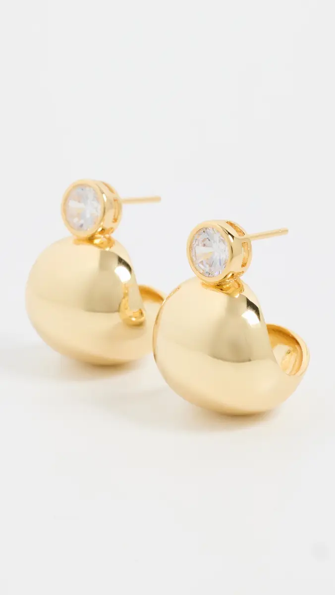 Shashi Bezel Gold Earrings | Thumbnail 2