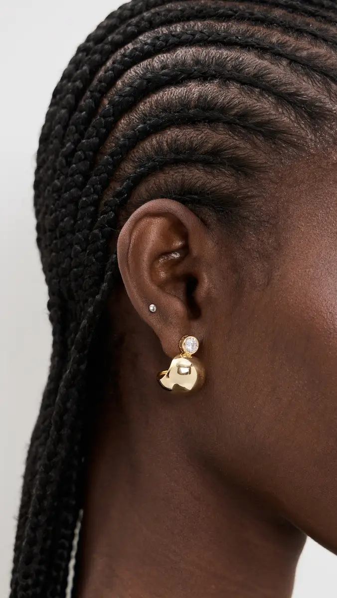 Shashi Bezel Gold Earrings | Thumbnail 3