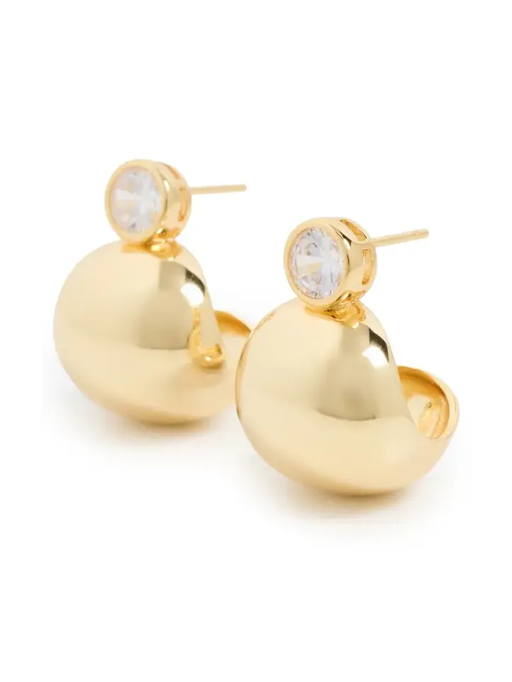 Bezel Gold Earrings