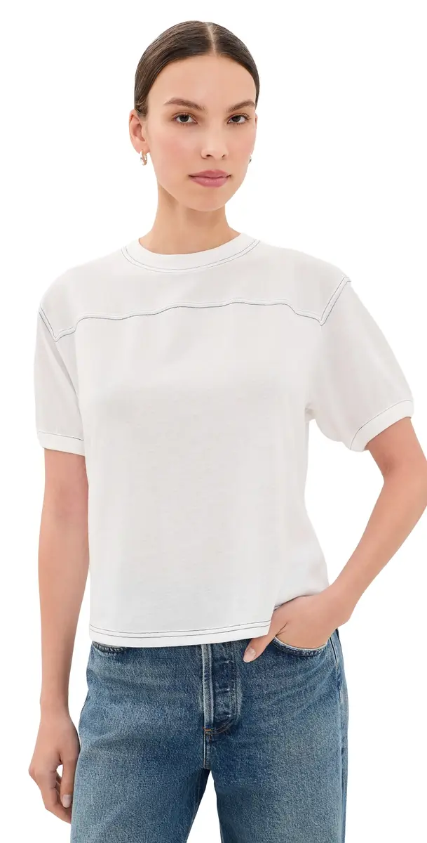 Good American The Gym Tee Chalk | Image 1 Good American The Gym Tee Chalk | Image 1