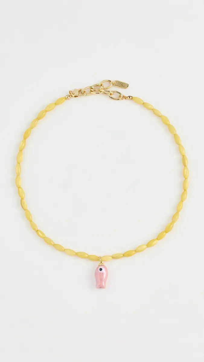 Logan Tay Yellow Beaded Fish Necklace | Thumbnail 2