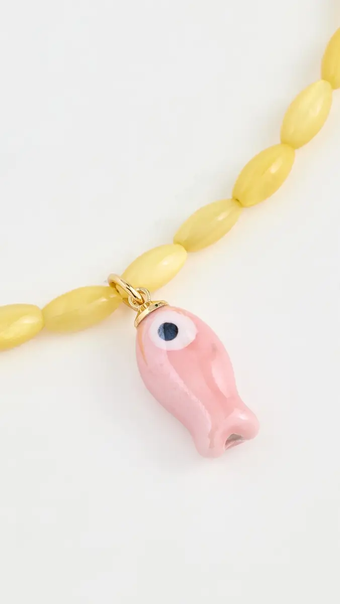 Logan Tay Yellow Beaded Fish Necklace | Thumbnail 4
