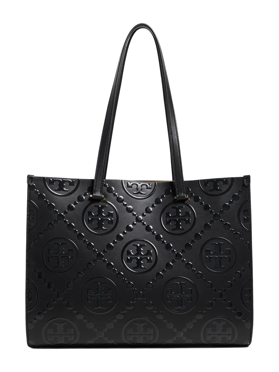 T Monogram Embossed Tote Bag T Monogram Embossed Tote Bag